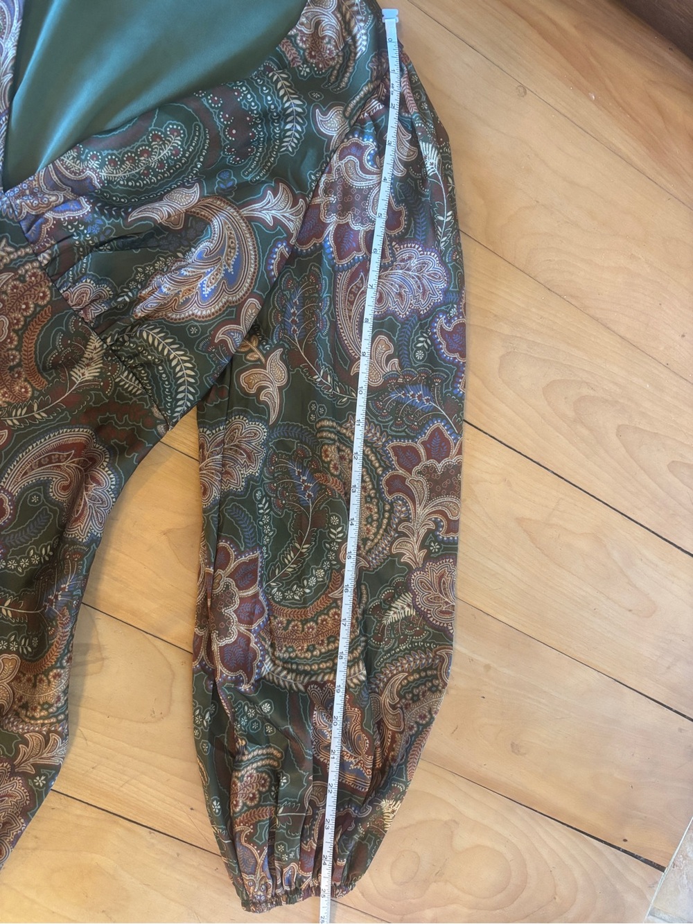 Flying Tomato Green Paisley Satin V-Neck Midi Dress - Picture 7 of 7